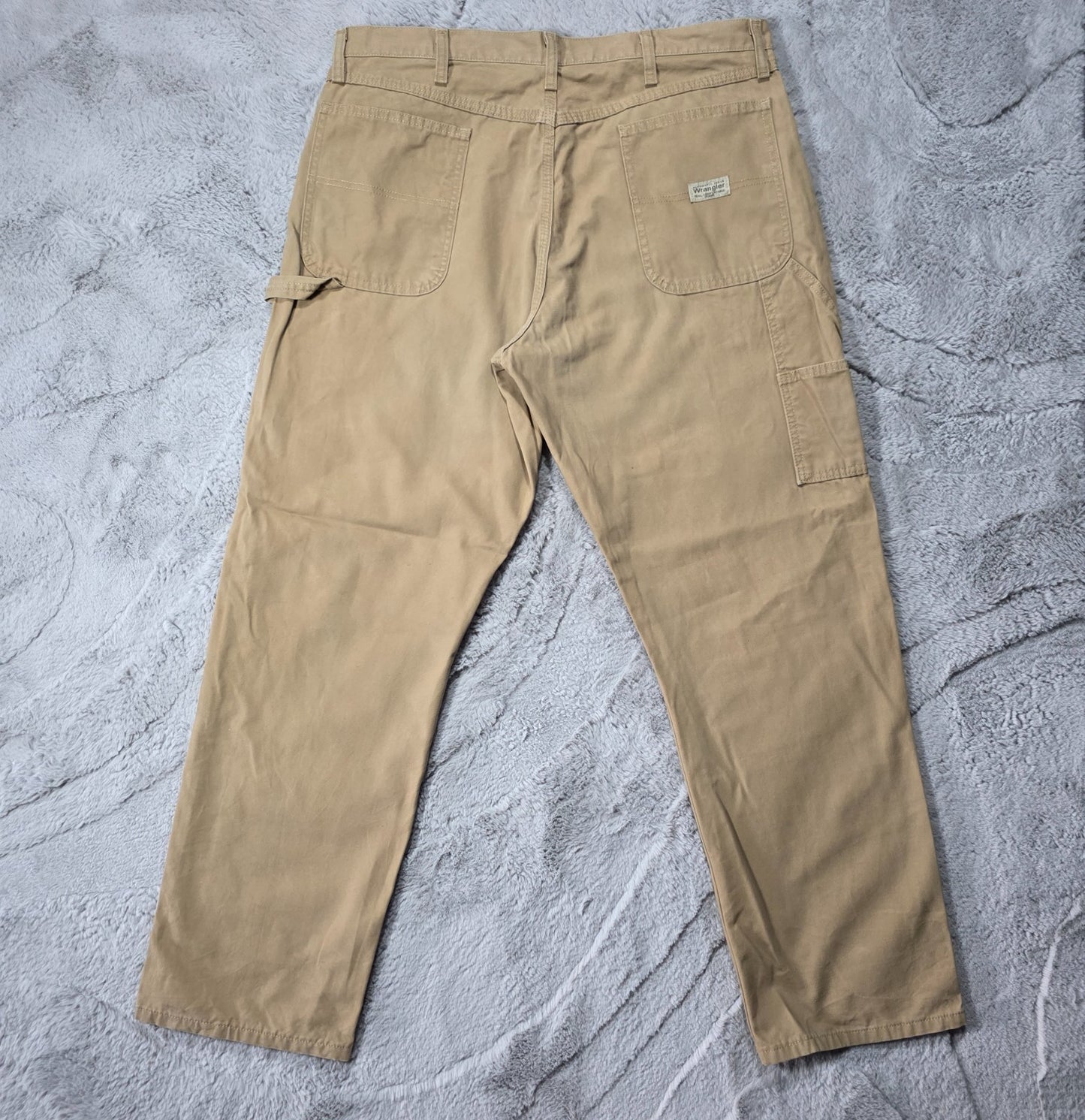 Wrangler Carpenter Jeans Men’s W38 L32 Beige Straight Workwear Utility