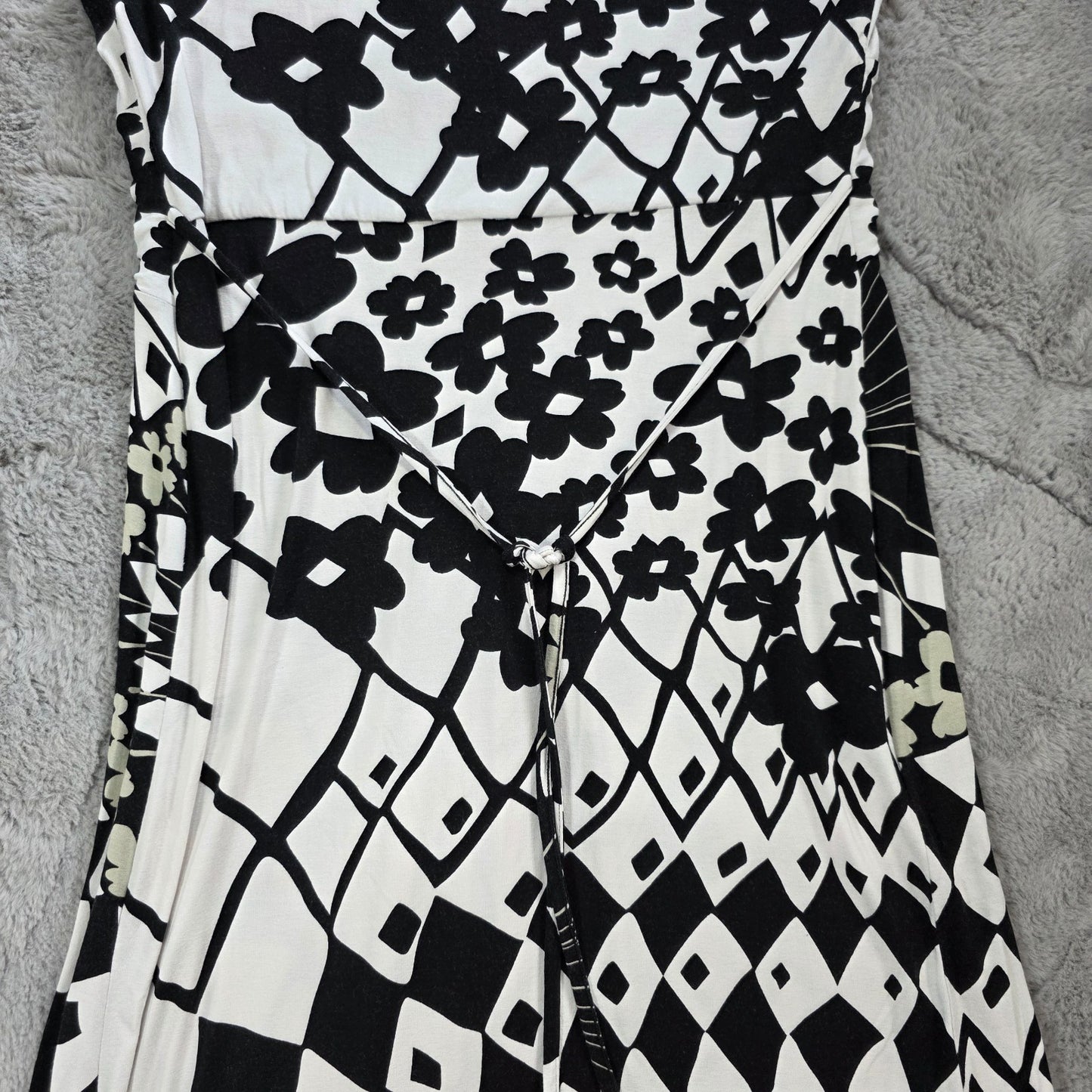 Per Una Maxi Dress Women’s Black White Floral Geometric Size 14 M