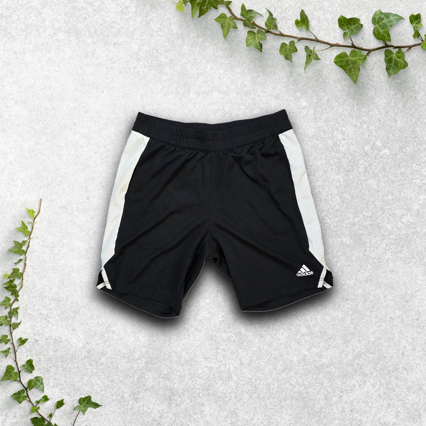 Adidas Golf Sports Shorts Black White Side Stripe Size L W33 Polyester Egypt