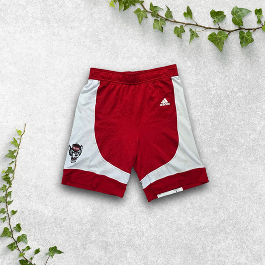 Adidas NC State Wolfpack Basketball Shorts Youth Large Red White 13–14Y 164cm