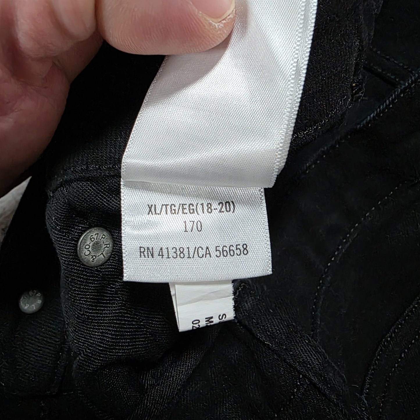 Polo Ralph Lauren Black Straight Jeans Labelled XL (18β20) Fits UK 10