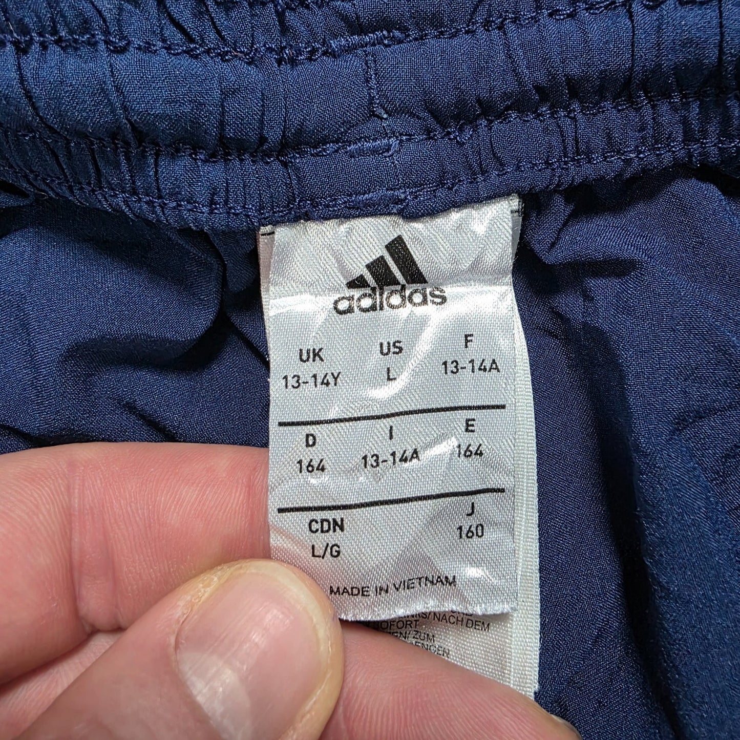 Adidas Climalite Navy Sports Shorts Youth L 13-14Y W24 Gym Training Logo