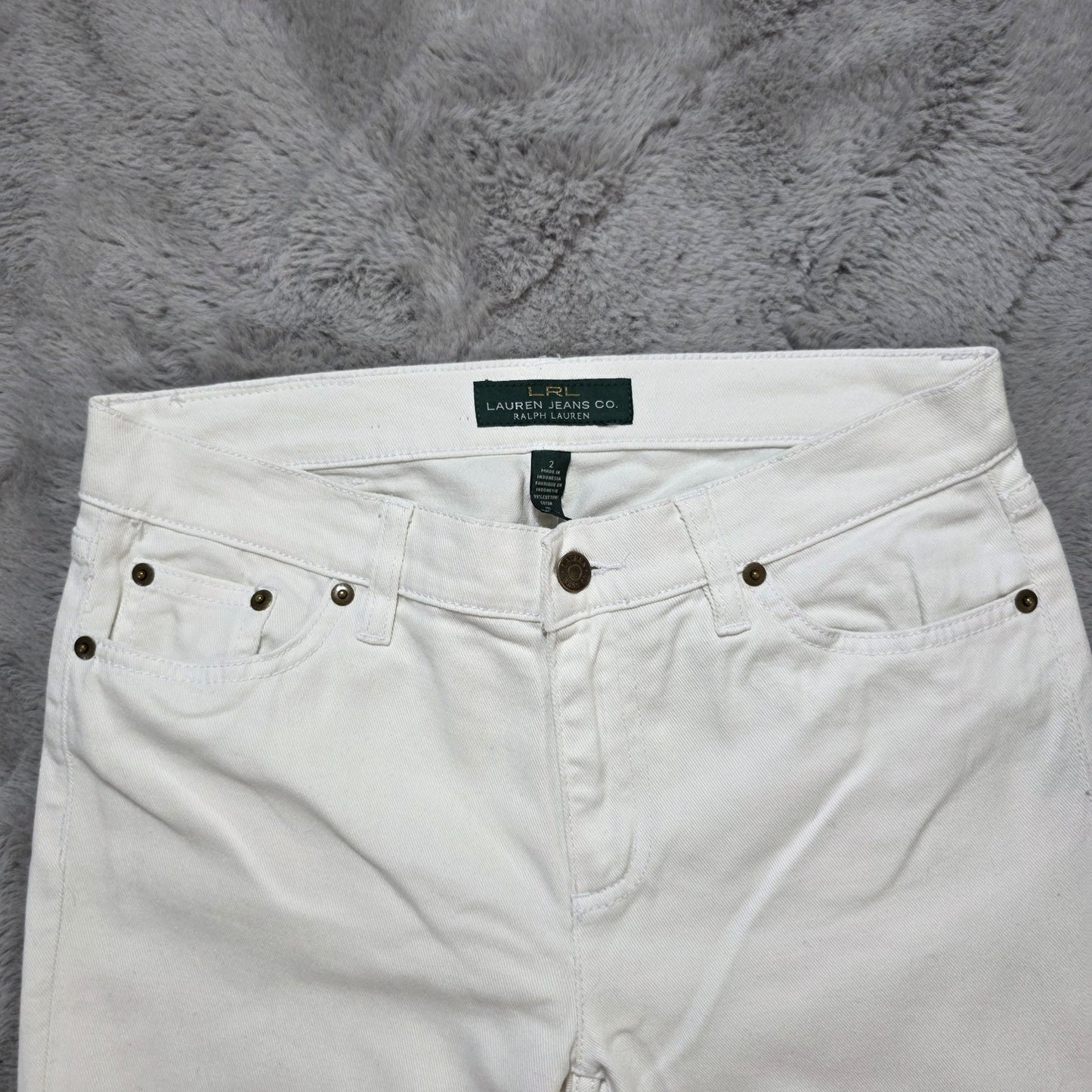 Lauren Jeans Co. Ralph Lauren White Classic Straight Trousers Women’s Size UK 6