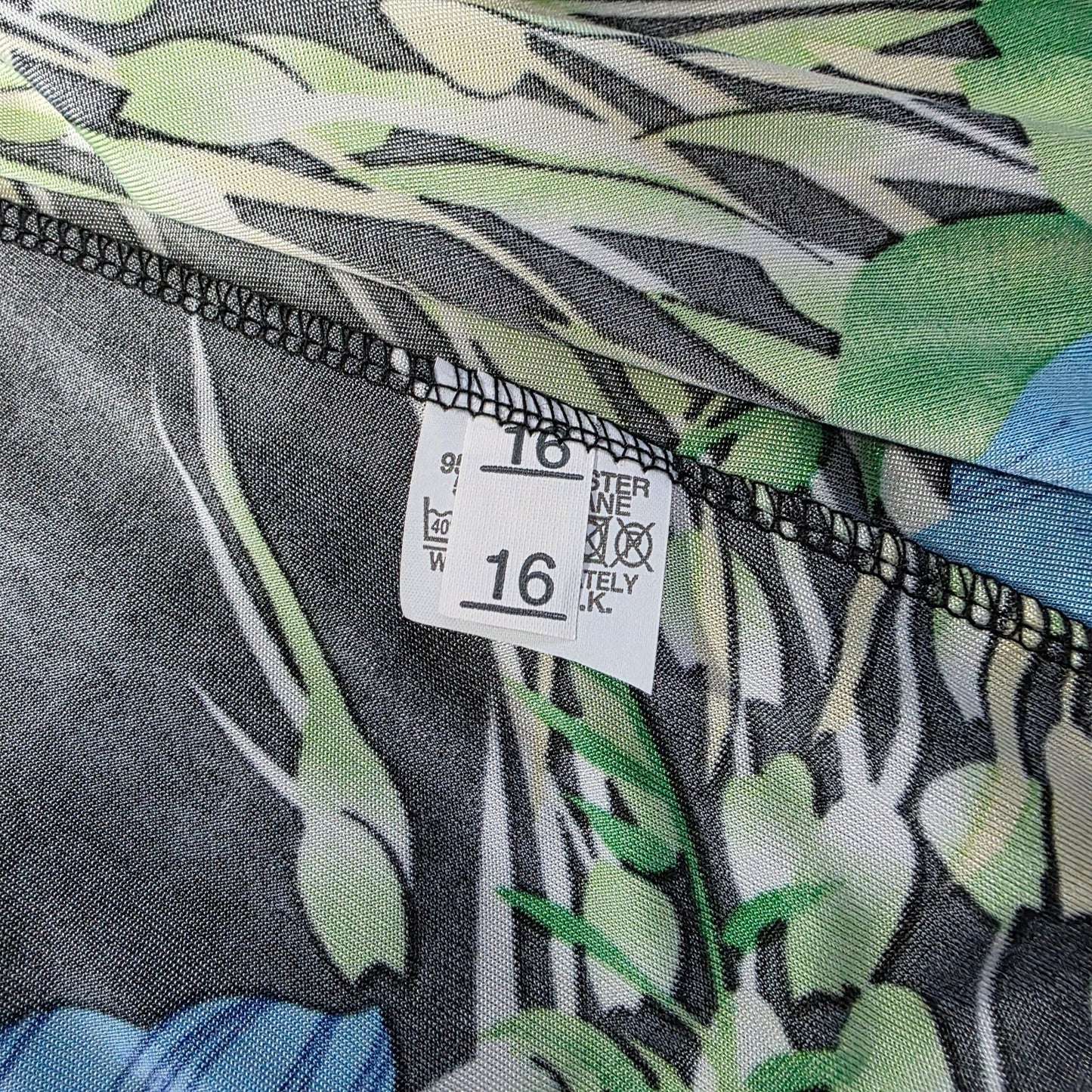 Lady Rich London Maxi Dress Women’s Black Blue Green Floral Sleeveless Size 16