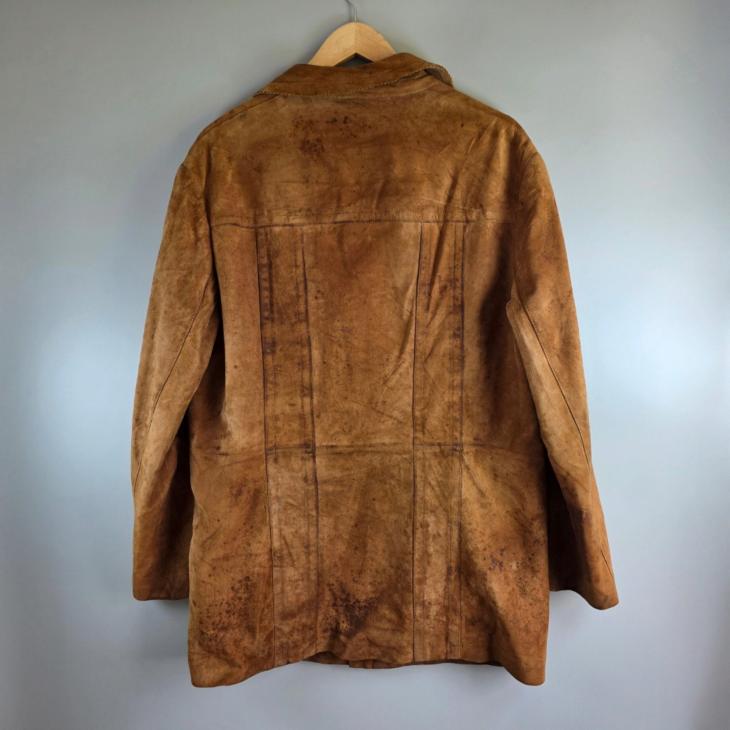 Vintage East German DDR Suede Jacket Brown Workwear Coat VEB Lederbekleidung