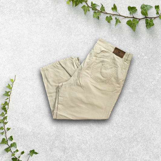 Lauren Ralph Lauren Cream Cropped Jeans W35 US 14 UK 18 Plus Size 3/4 Trousers