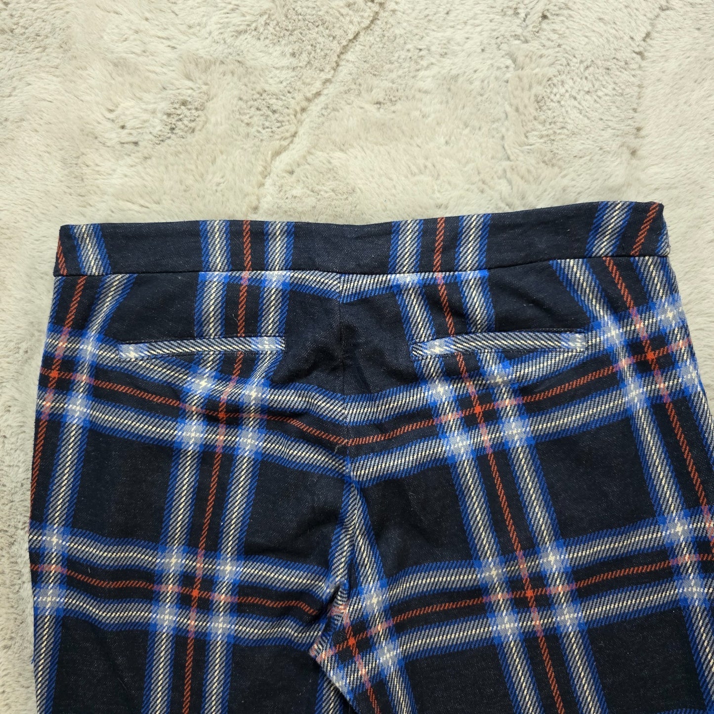 Lauren Ralph Lauren Blue Red Check Slim Trousers W33 L27 Stretch Smart UK 14–16