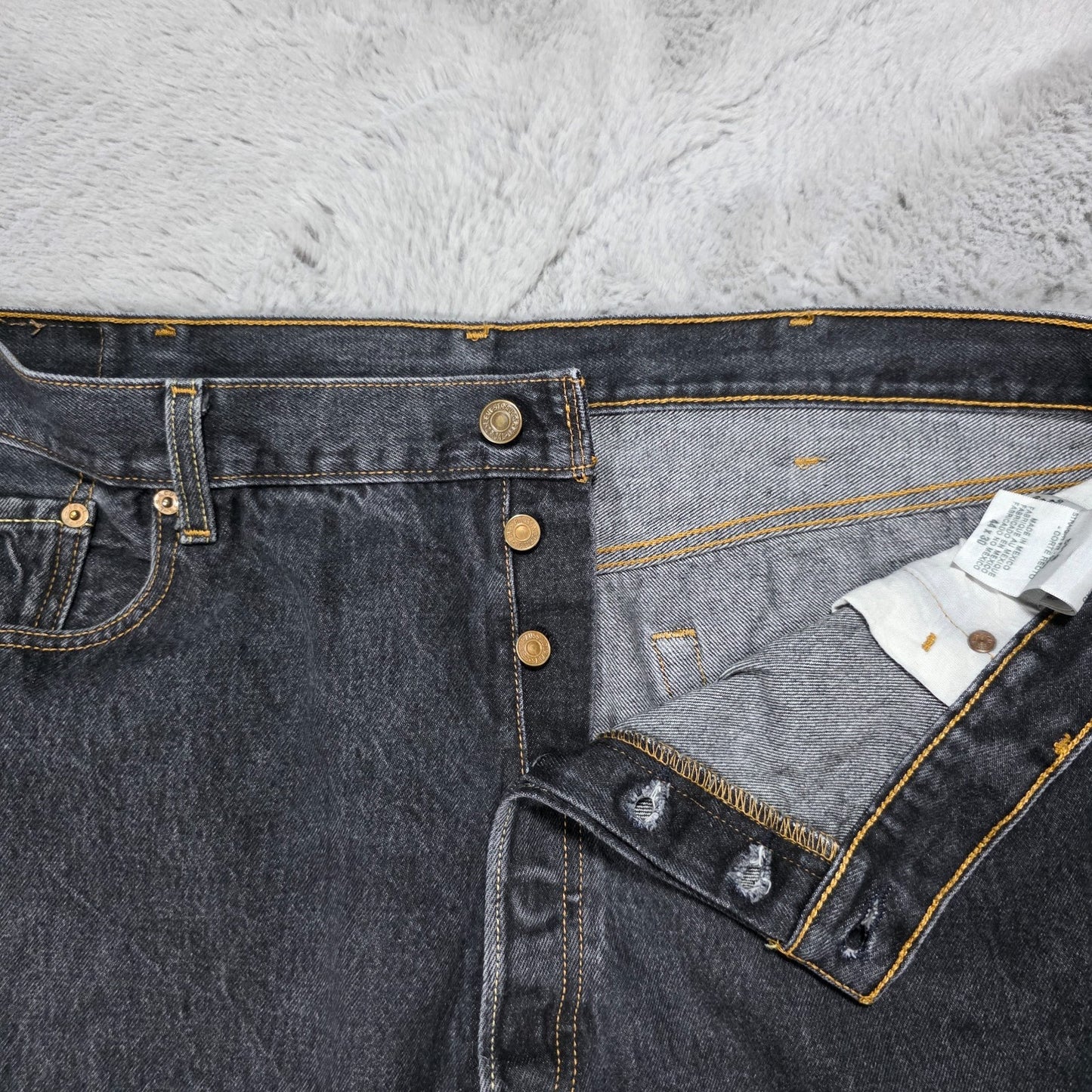 Levi’s 501XX Jeans Men’s Black Denim Button Fly Vintage Made in Mexico W42 L28
