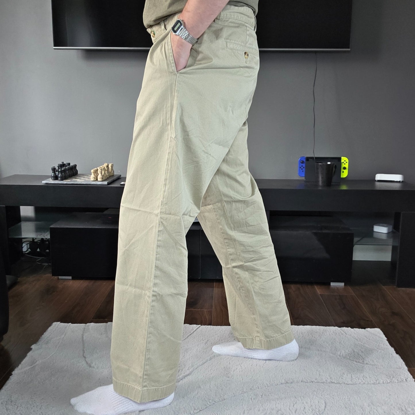 Tommy Hilfiger Chino Trousers W36 L30 Beige 100% Cotton Straight Fit