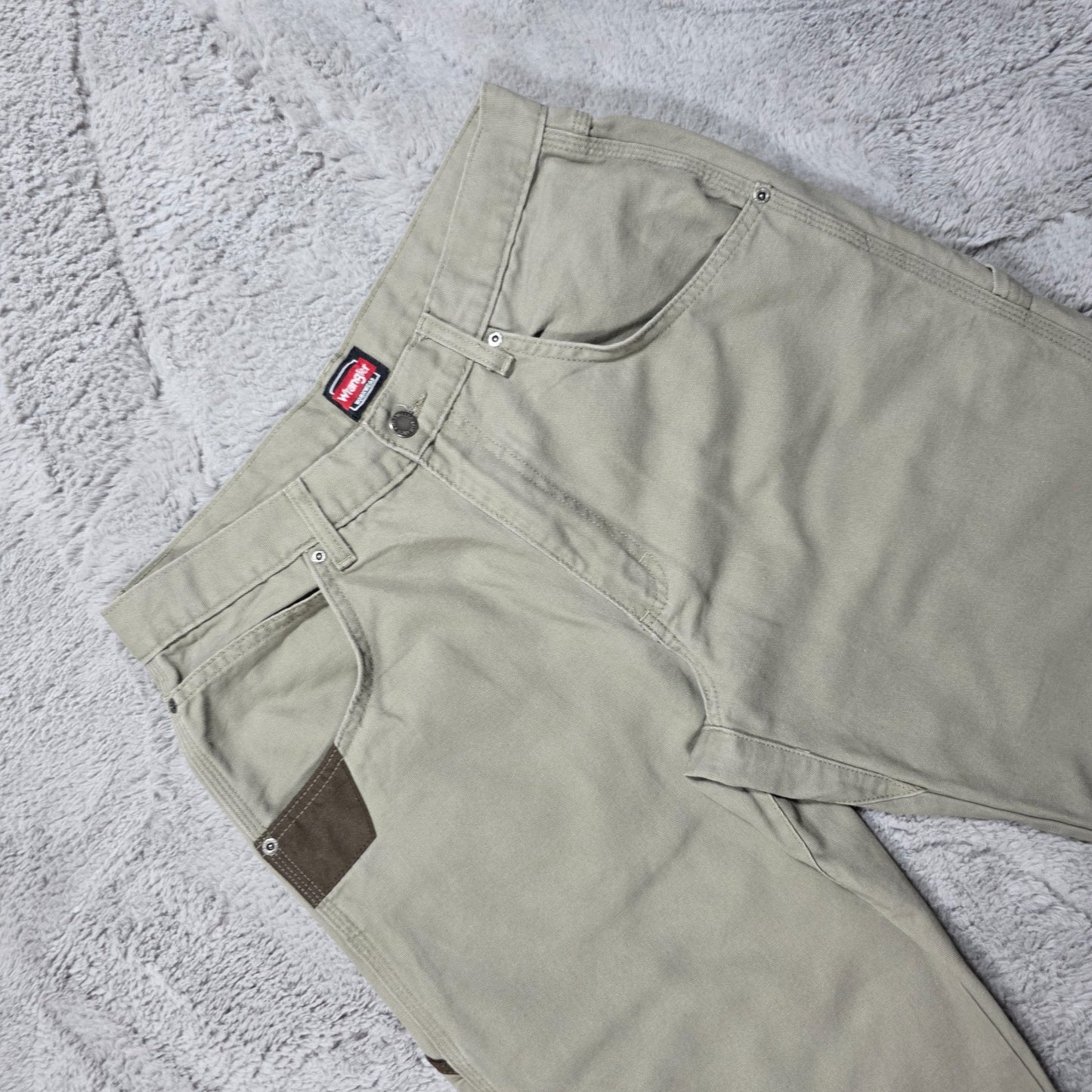 Wrangler Workwear carpenter trousers beige men’s W32 L32 straight leg utility