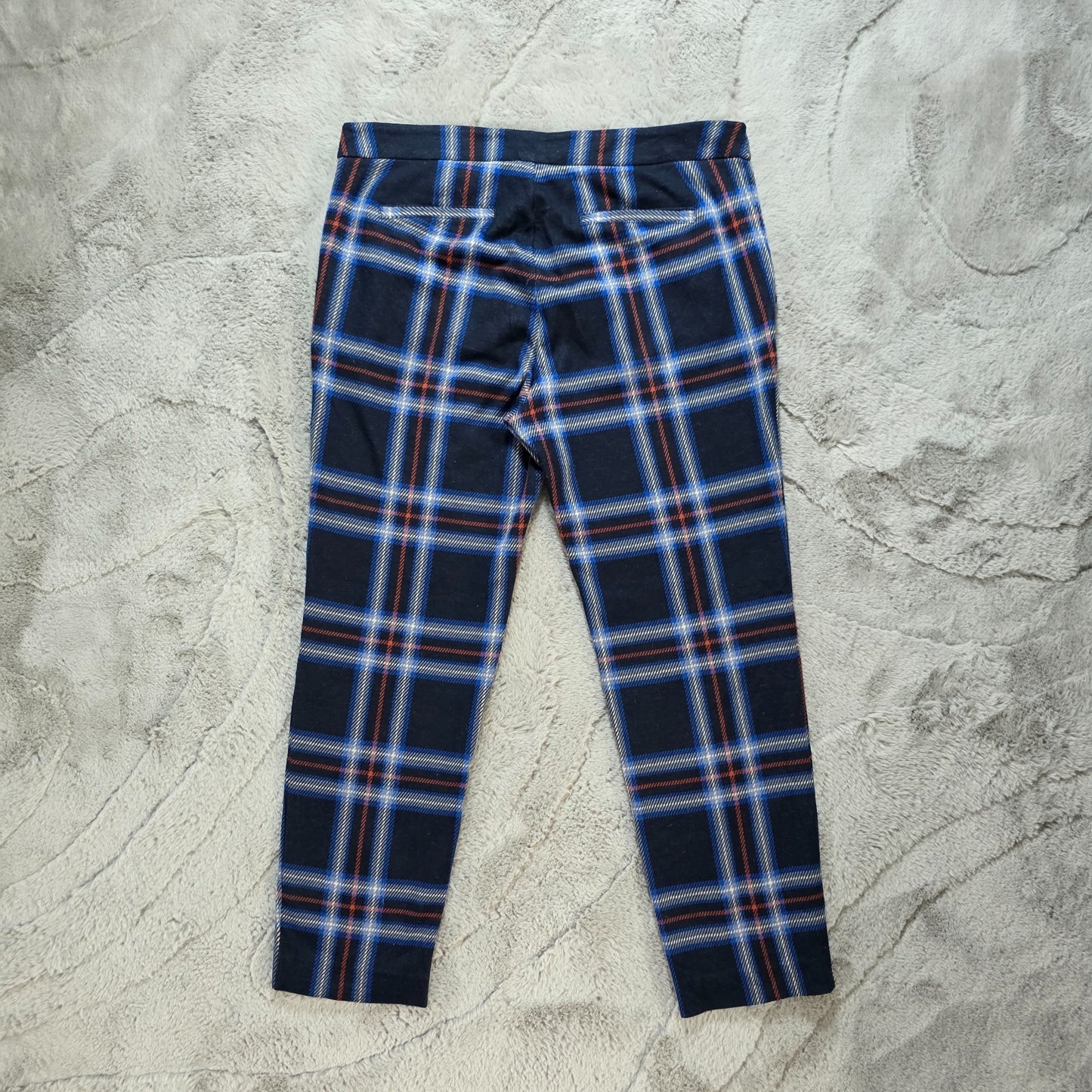 Lauren Ralph Lauren Blue Red Check Slim Trousers W33 L27 Stretch Smart UK 14–16