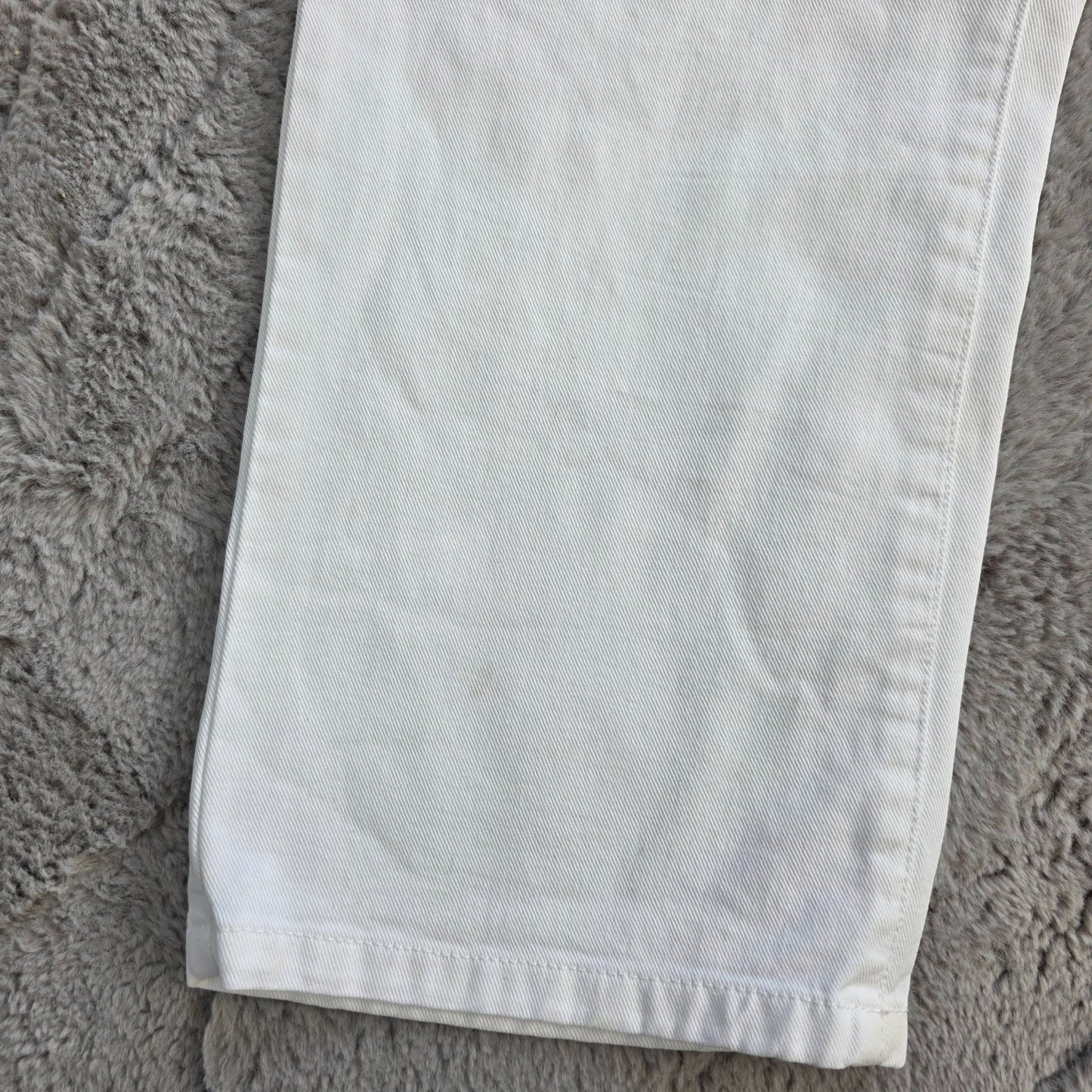 Tommy Hilfiger Y2K Cropped White Jeans Women's US 16 UK 20 Embroidered Flower