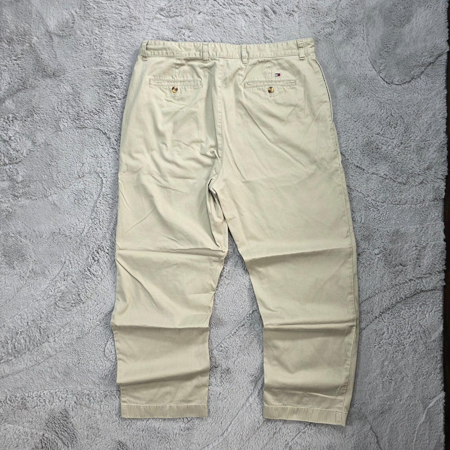 Tommy Hilfiger Chino Trousers W36 L30 Beige 100% Cotton Straight Fit