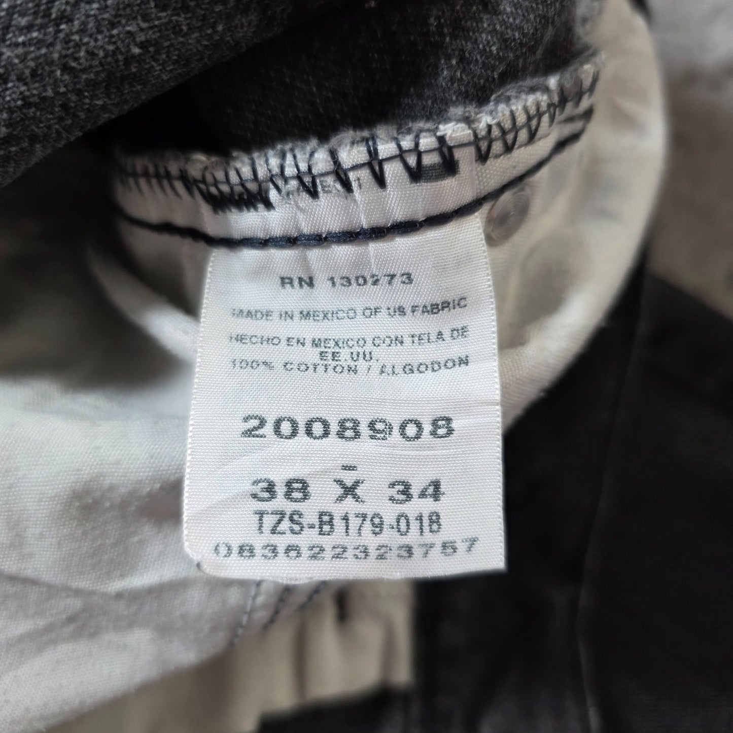 Lee 2008908 Vintage Jeans Men's Black Straight Leg W38 L34 Made in Mexico