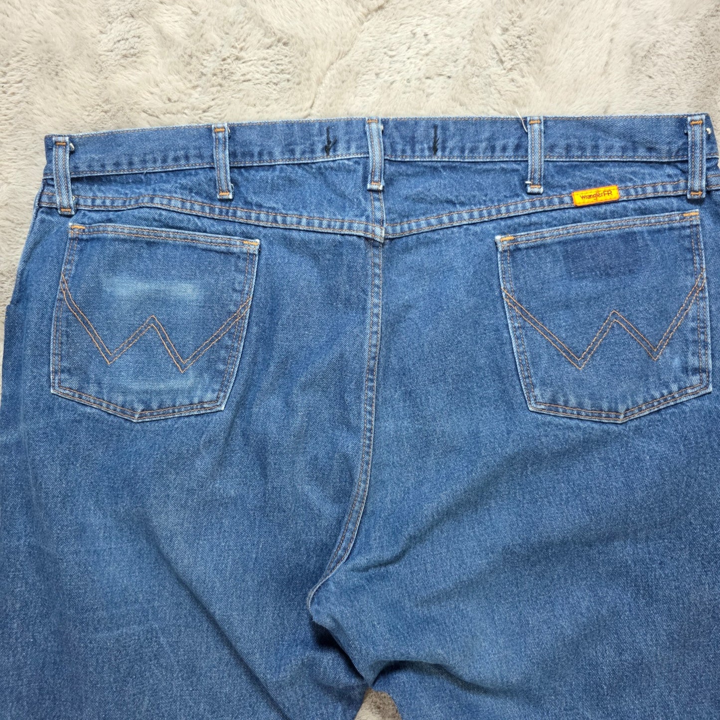 Wrangler FR Flame Resistant Jeans W44 L32 Blue Denim Relaxed Fit FR47MLW Mexico