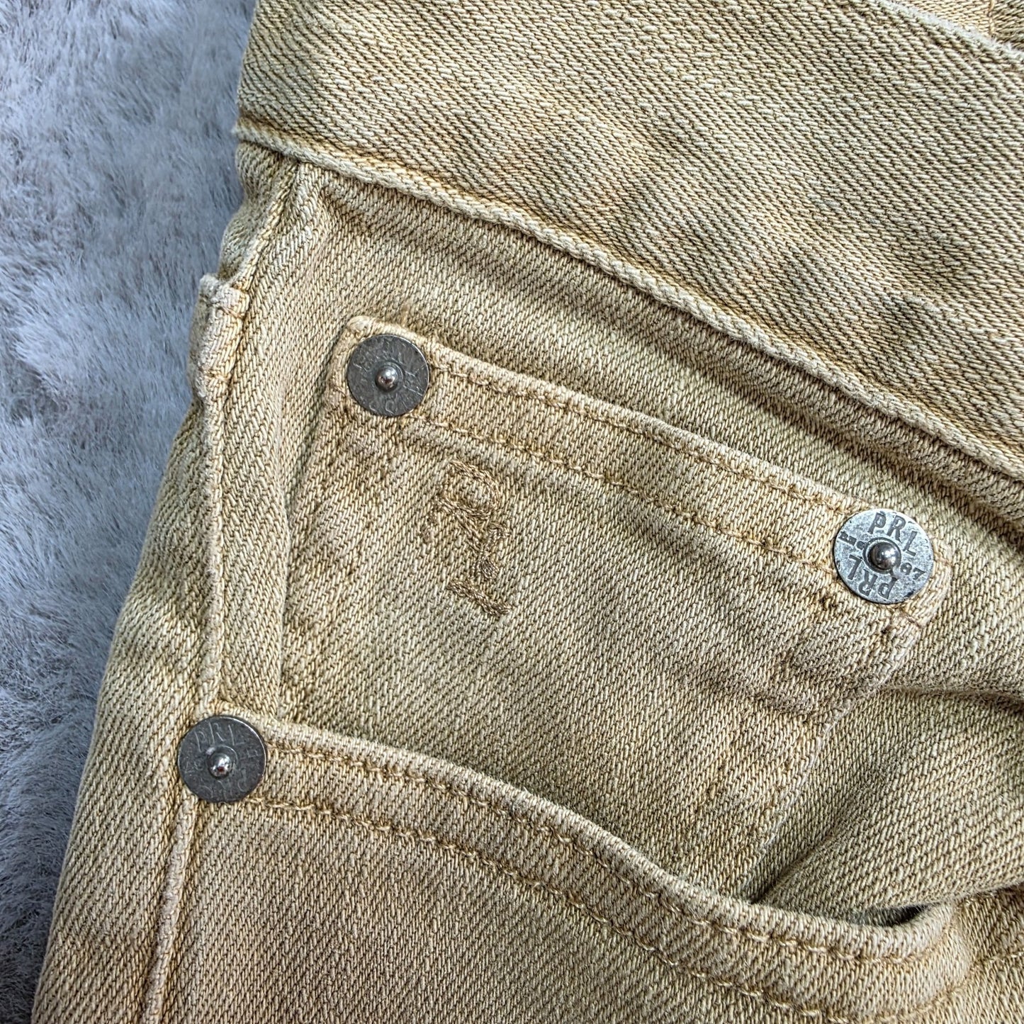 Ralph Lauren Sport Women's Skinny Jeans W27 Beige Stretch Denim Mid Rise 30L
