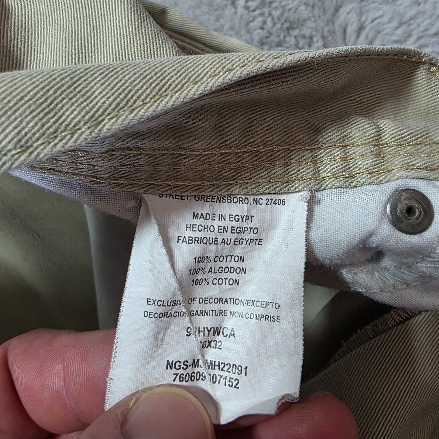 Wrangler Carpenter Jeans Men’s Straight Beige W36 L32 100% Cotton (Made in Egypt