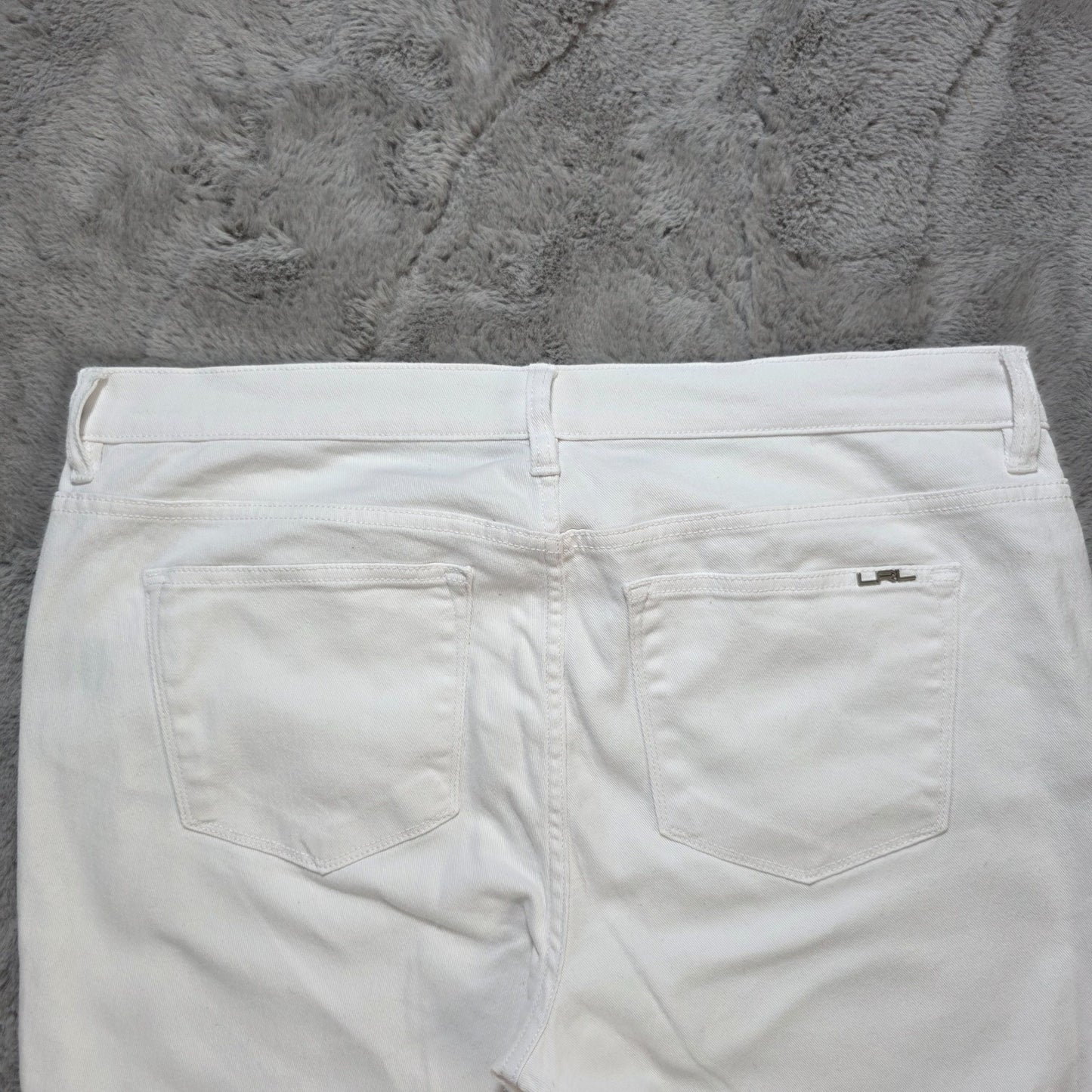 Lauren Ralph Lauren White Cropped Jeans Women’s Size UK 20 W38 L26 Stretch Denim