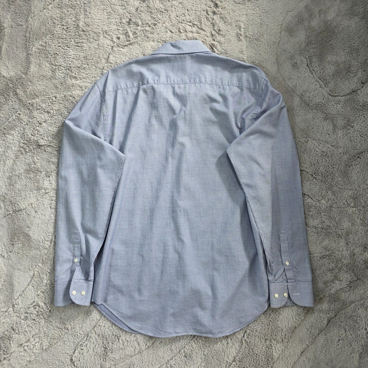 Armani Collezioni Men’s Shirt Size 43/17 (XL) Blue White Check 100% Cotton