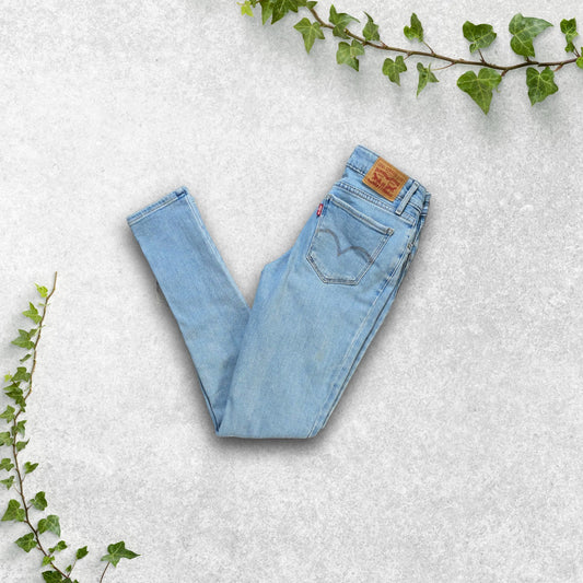 Levi's 711 Skinny Light Wash Jeans Women’s W25 L28 Mid Rise Stretch Denim