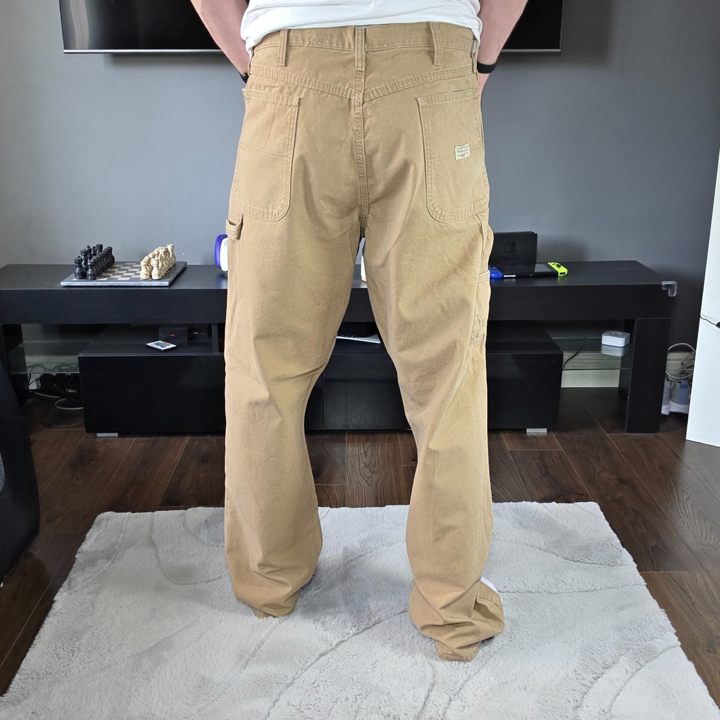 Wrangler carpenter trousers beige W38 L34 men’s straight leg 100% cotton workwea