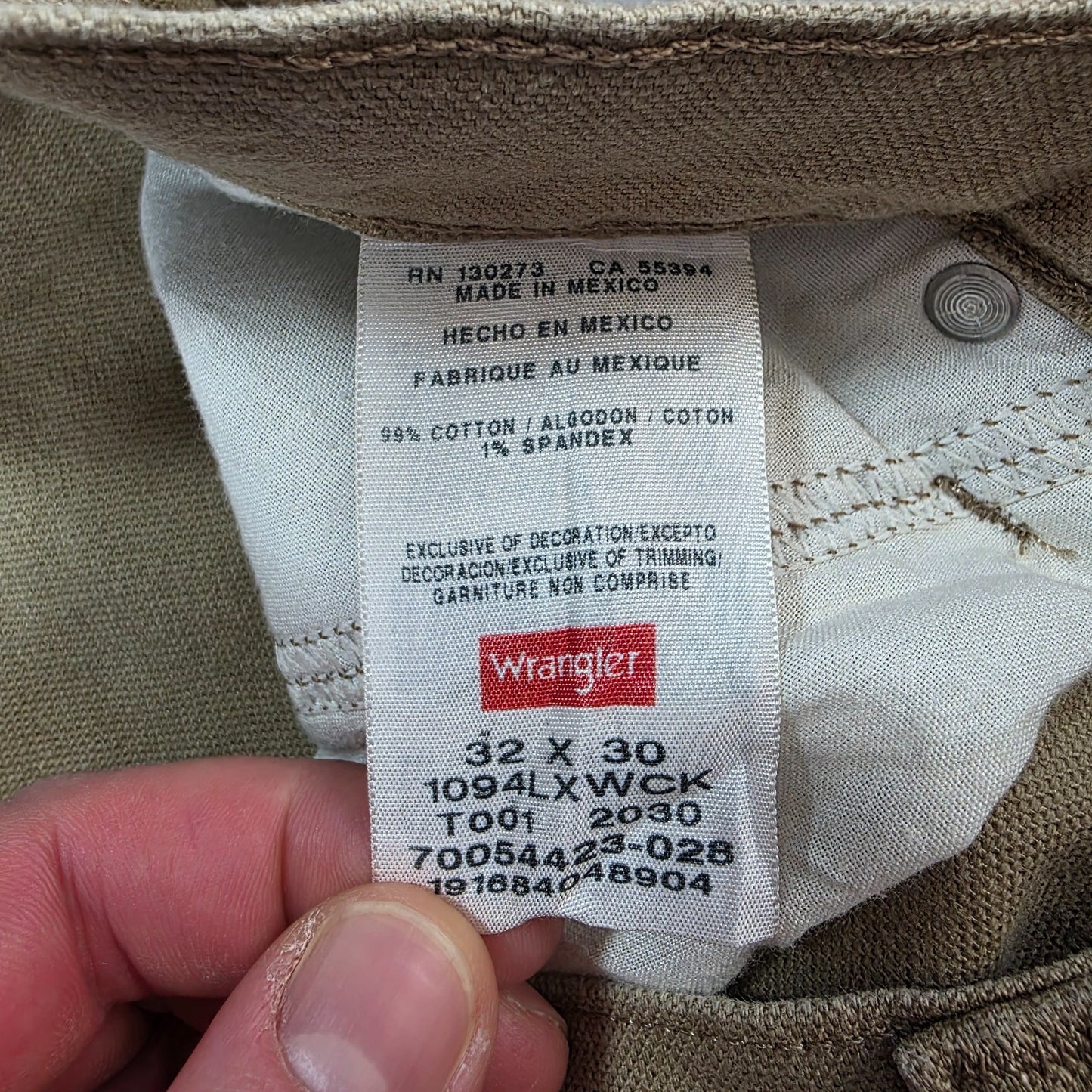 Wrangler carpenter trousers beige W32 L30 men’s straight leg 99% cotton 1% spand