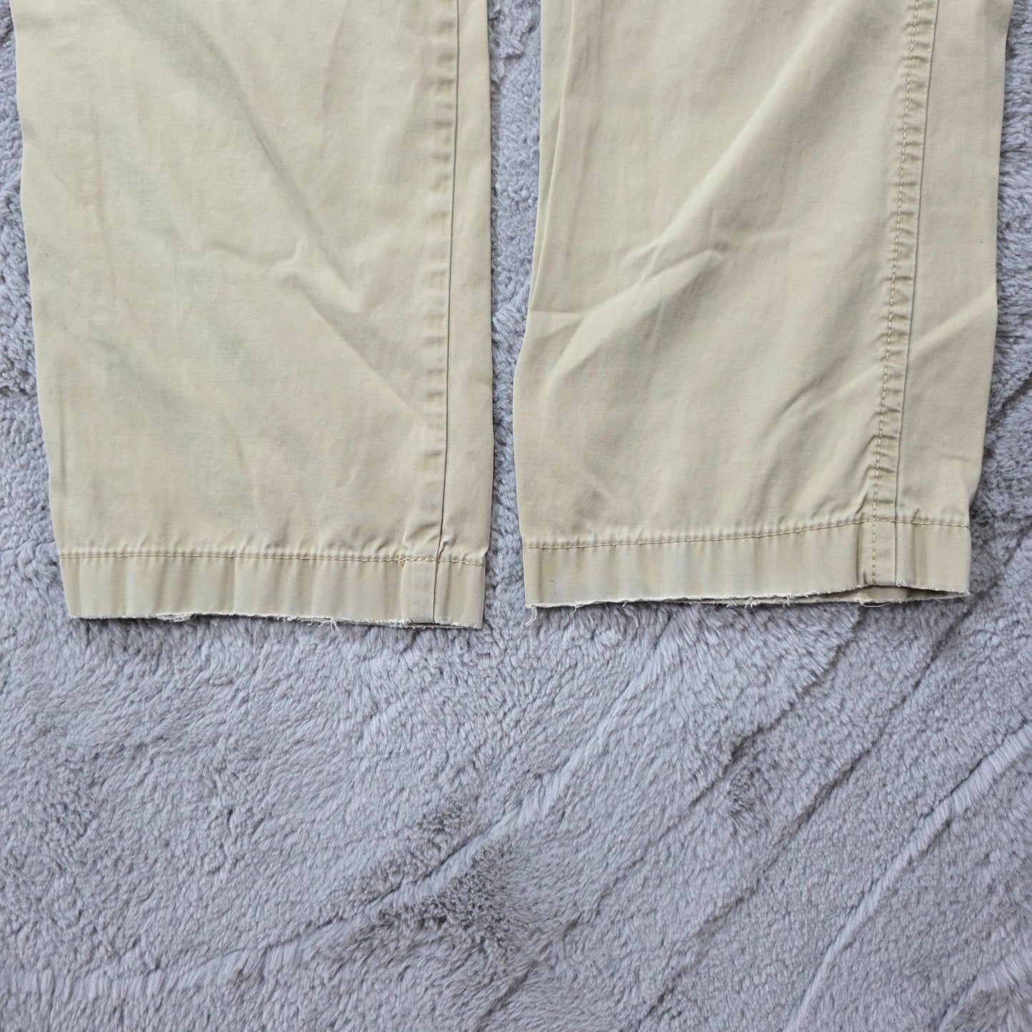 Tommy Hilfiger Beige Chino Trousers W33 L32 100% Cotton Bangladesh Pleated
