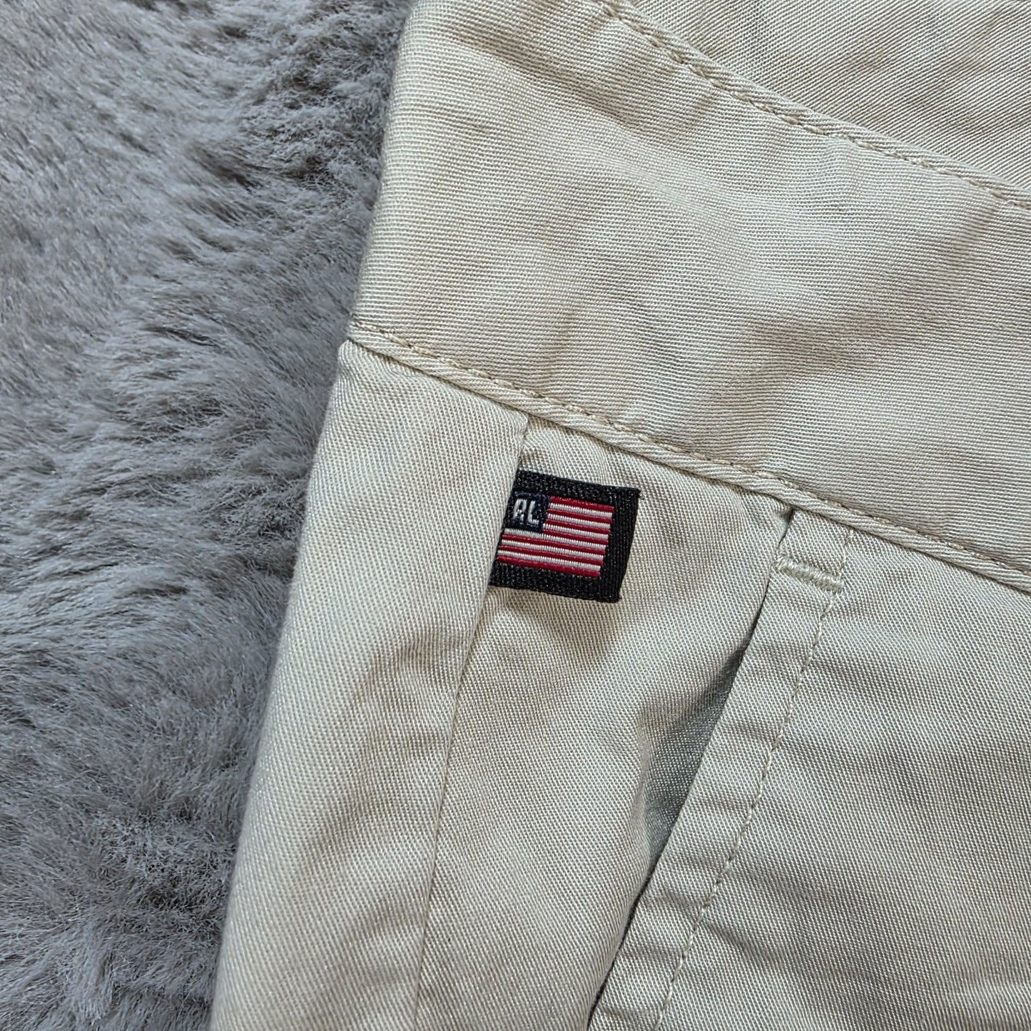 Polo Jeans Co Ralph Lauren Womens Beige Cropped Trousers Size UK 12 W30 L24