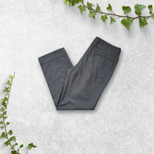 TOMMY HILFIGER Grey Wool Dress Trousers W36 L30 | Smart Formal Work Pants