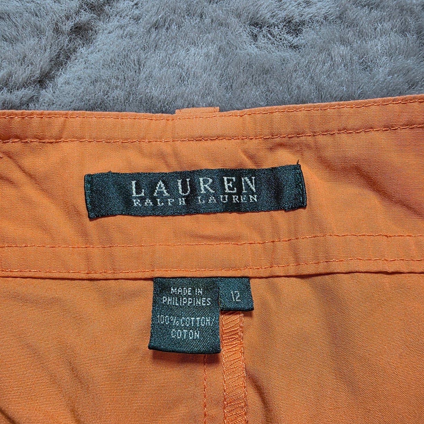 Lauren Ralph Lauren Orange Cotton Trousers W34 L30 UK 16 Lightweight Smart Casua
