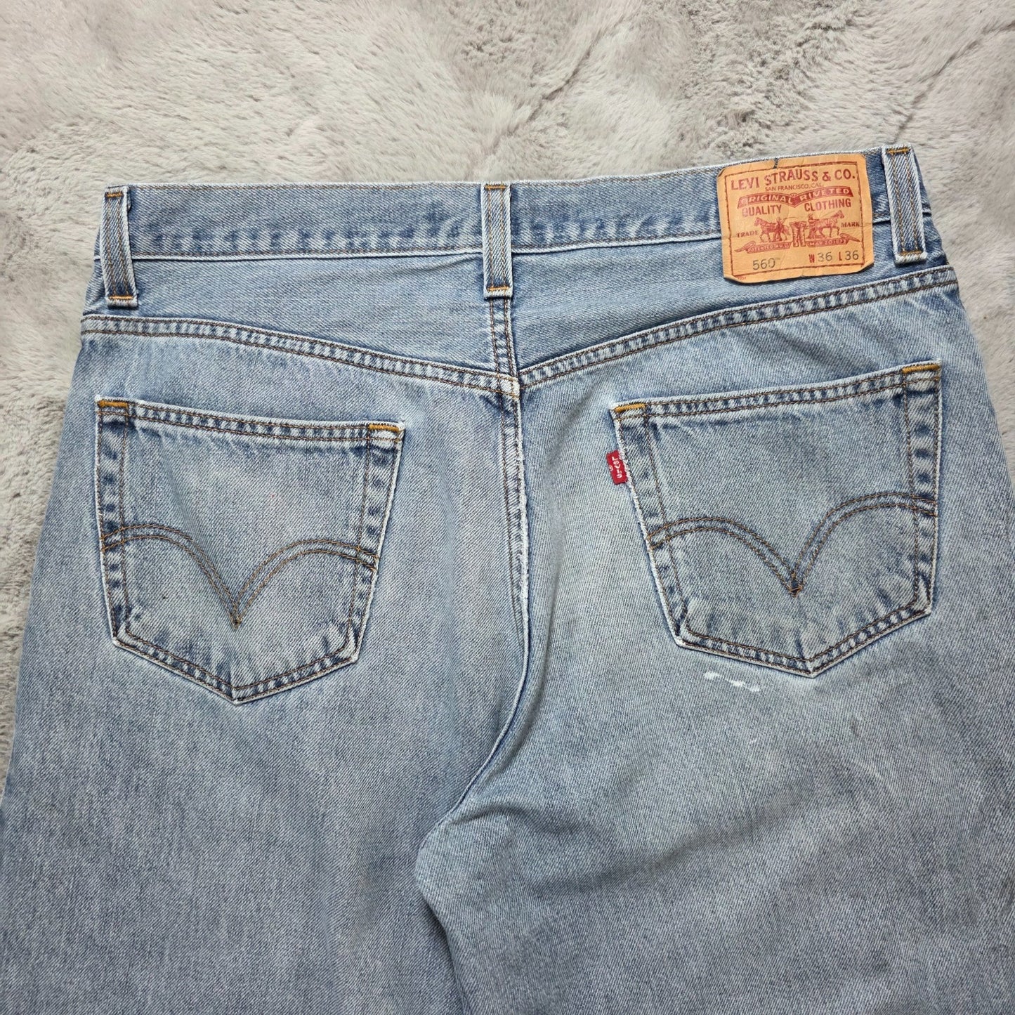 Levi's 560 Comfort Fit Jeans W36 L36 Light Wash Straight Leg Colombia Vintage 90