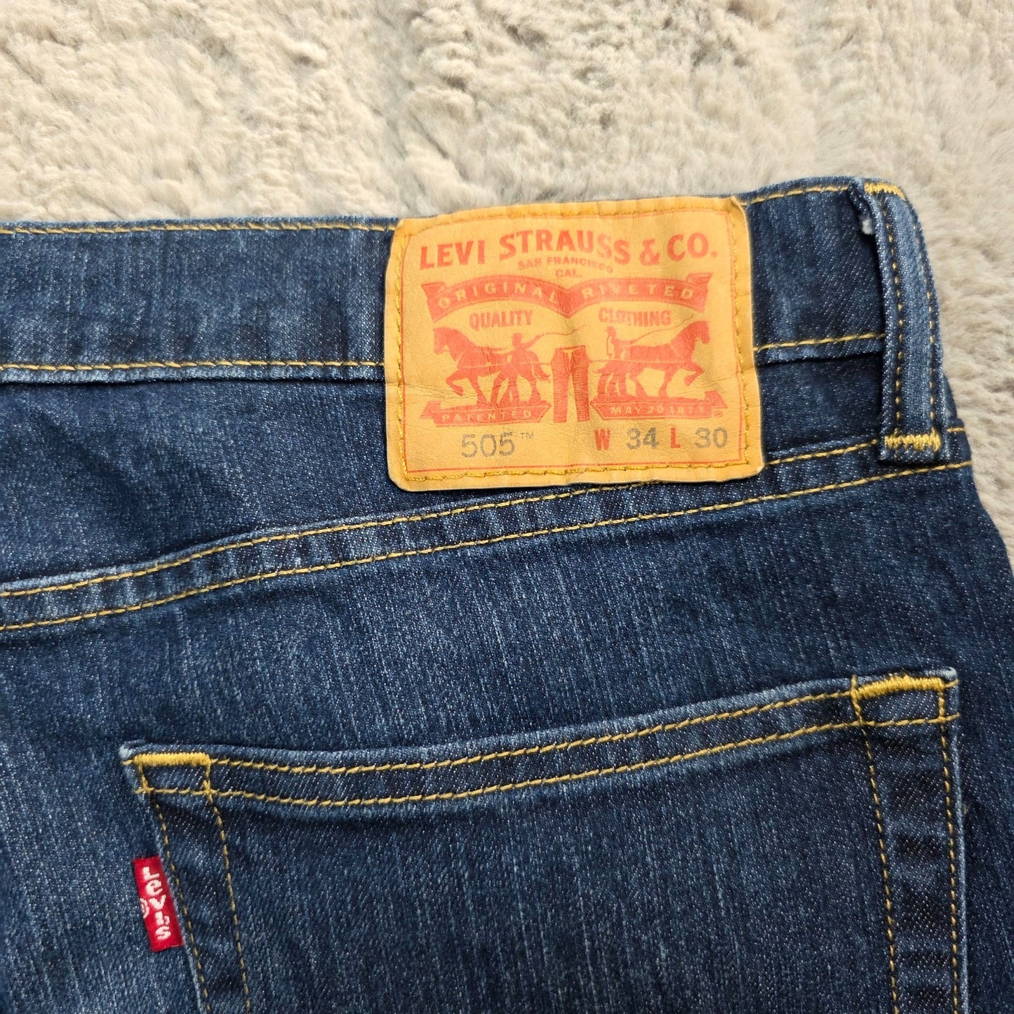 Levi’s 505 Regular Straight Fit Jeans W34 L30 Blue Mid Wash Excellent