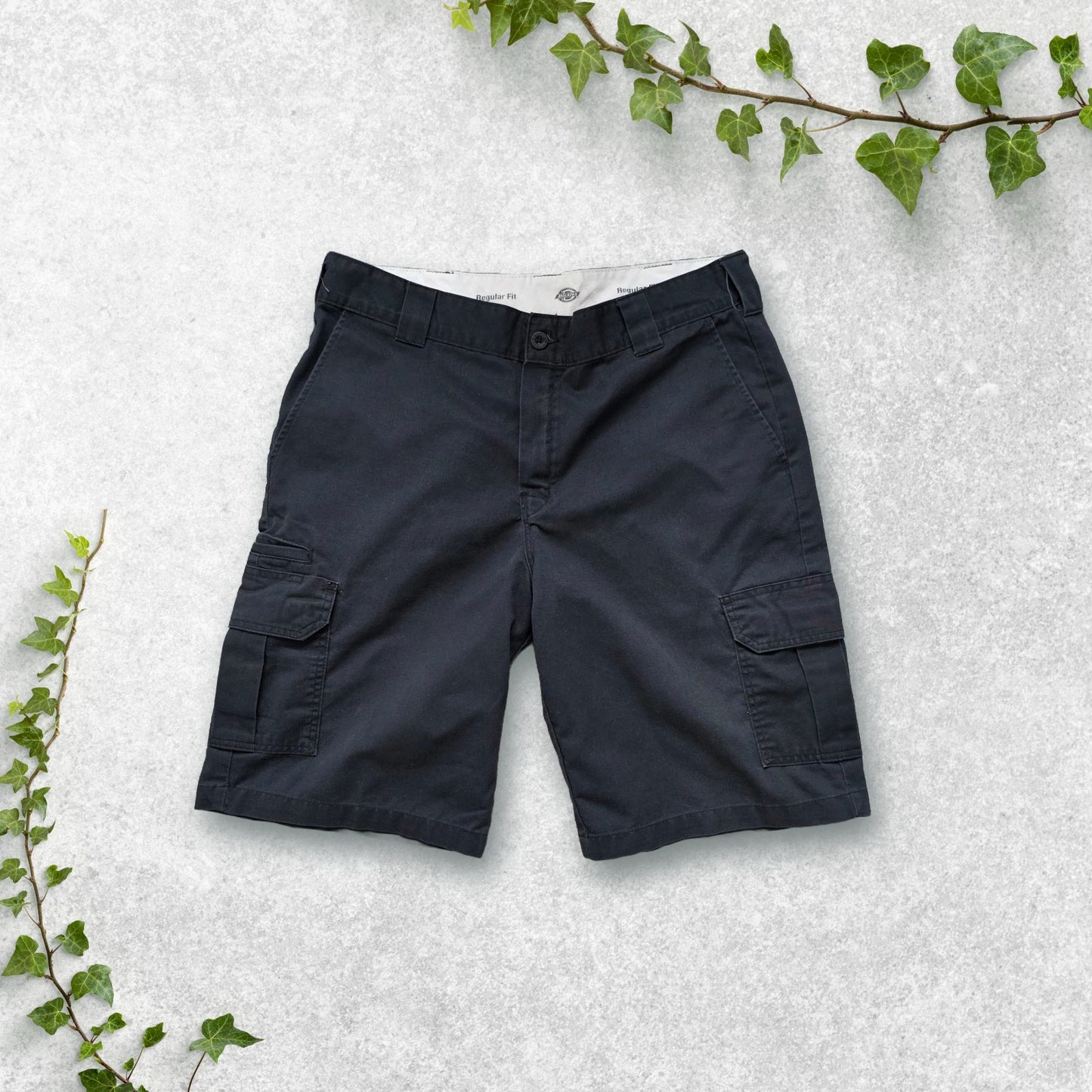 Dickies Cargo Shorts Black W36 Regular Fit Utility Pockets Workwear Cotton