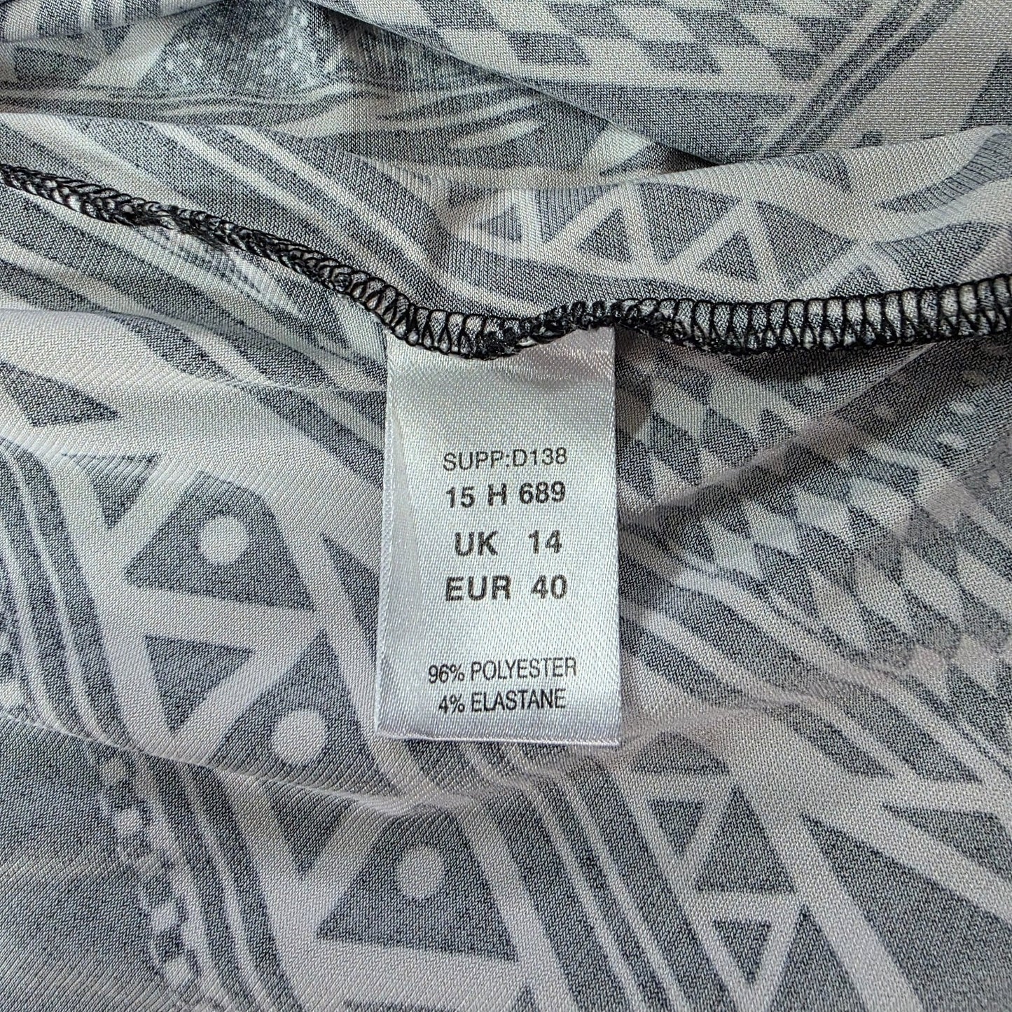 Kaleidoscope Maxi Dress Women’s Black White Geometric Sleeveless Size 14