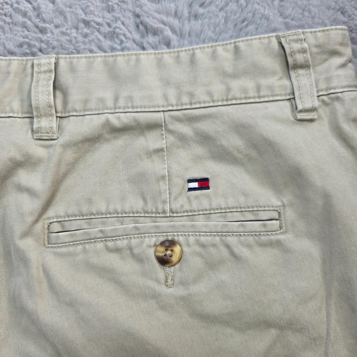 Tommy Hilfiger Chino Trousers W36 L30 Beige 100% Cotton Straight Fit