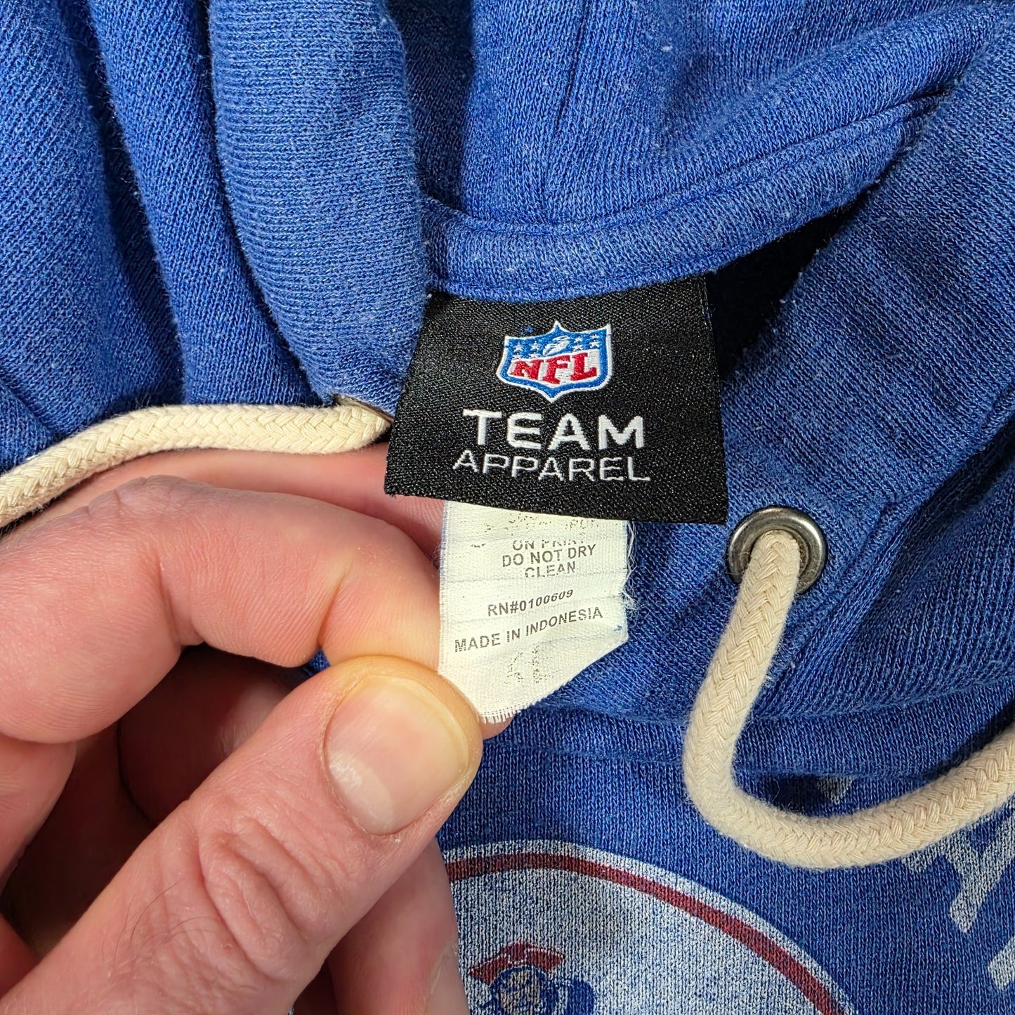NFL New England Patriots Blue Hoodie ๐ Team Apparel Pullover Sweatshirt XL
