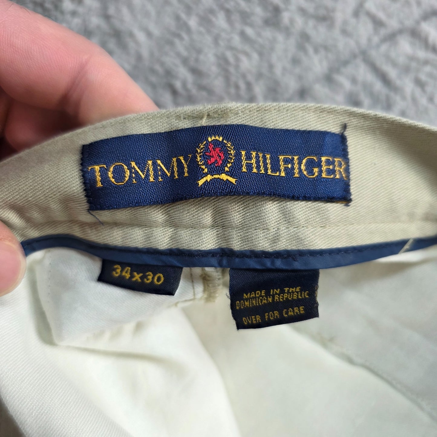 Tommy Hilfiger Beige Chino Trousers W34 L30 Men’s Made in Dominican Republic