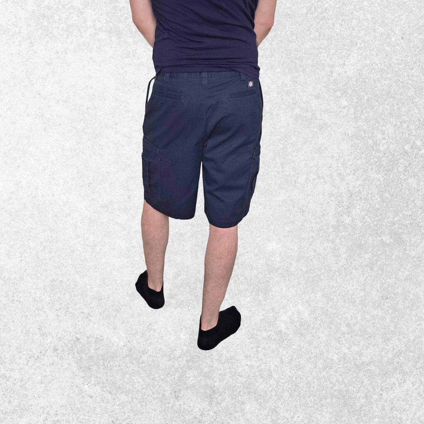 Dickies Navy Cargo Shorts W36 Utility Polyester Cotton Workwear Summer