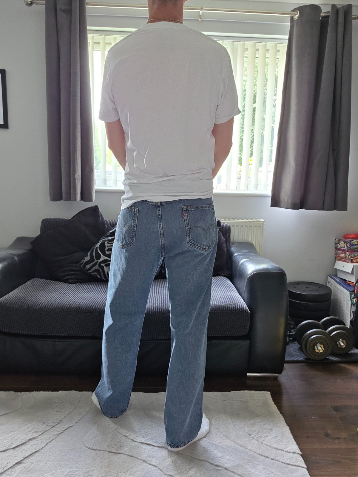 Vintage Levi’s 505 Jeans W40 L32 Straight Leg Light Wash Mexico Made Distressed