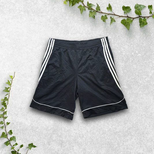 Adidas Black 3-Stripes Mesh Sports Shorts XL W38 Drawstring Waist Indonesia