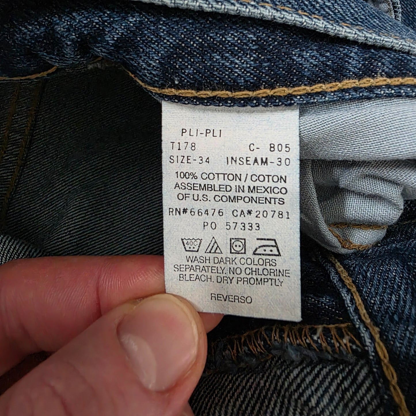Tommy Hilfiger Relaxed Fit Blue Denim Jeans W34 L30 Made in Mexico US Components