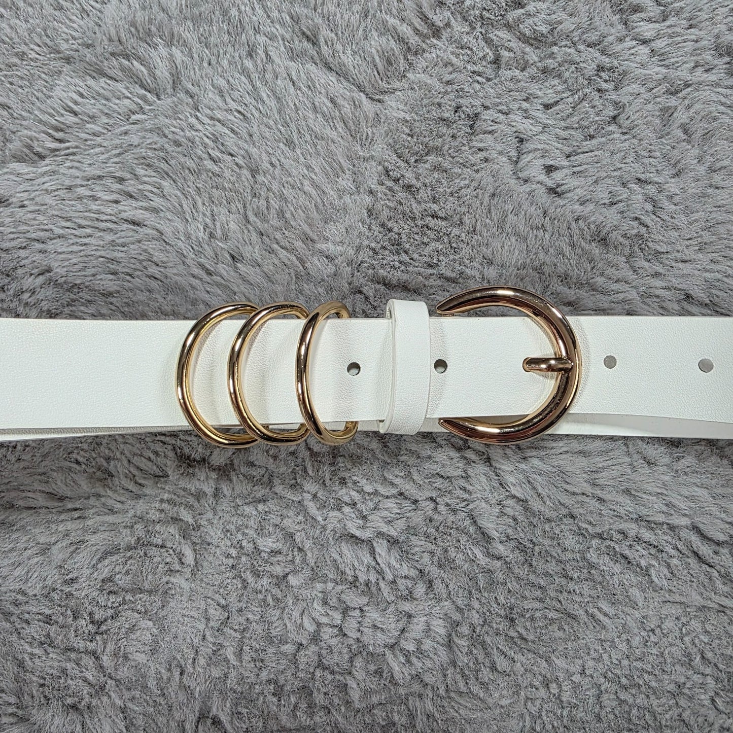 Women’s White Belt New Unbranded Faux Leather Waist 85cm Full Length 105cm