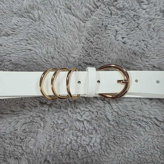 Women’s White Belt New Unbranded Faux Leather Waist 85cm Full Length 105cm