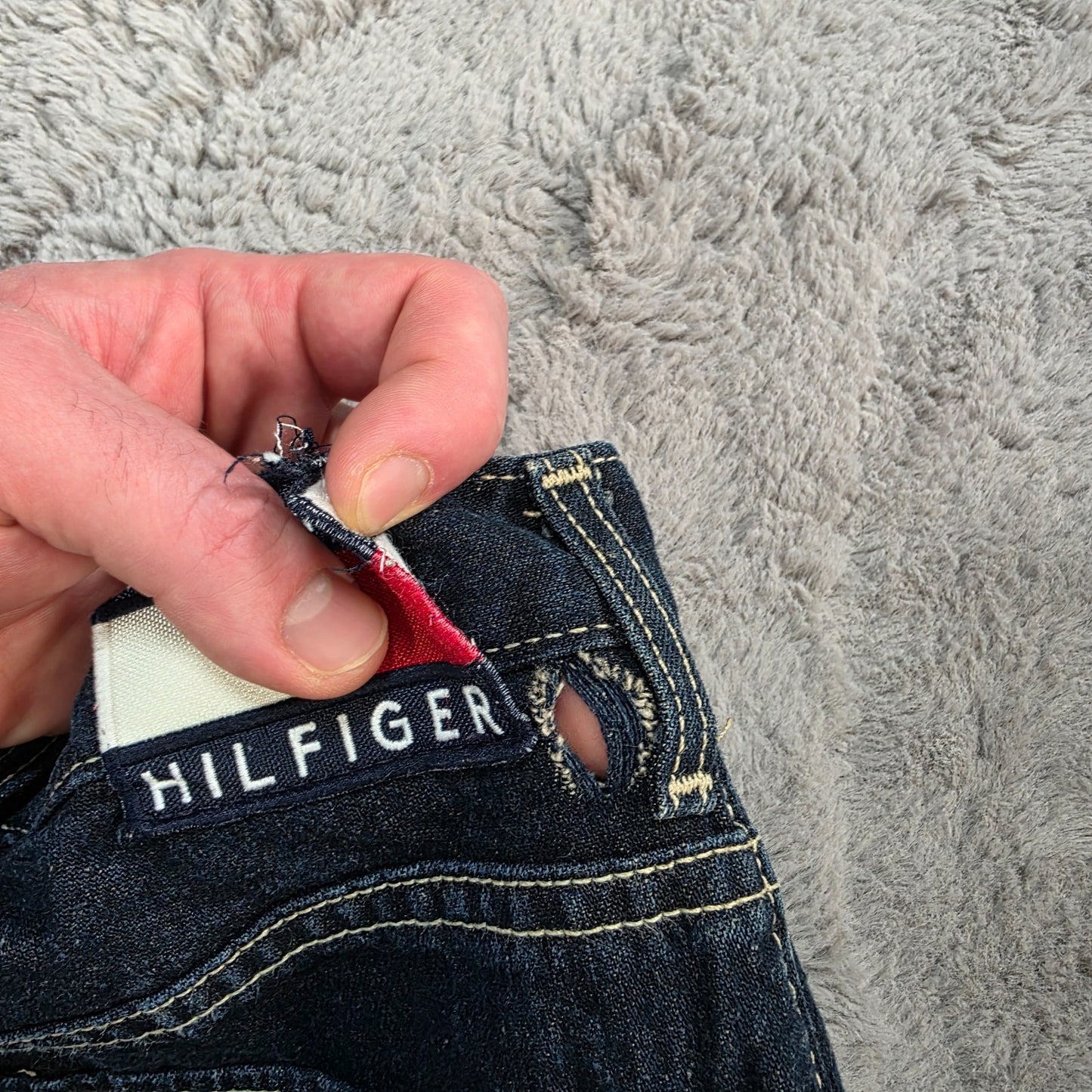 Tommy Hilfiger USA Made Baggy Relaxed Fit Blue Denim Jeans W29 L32 (Actual 29x36