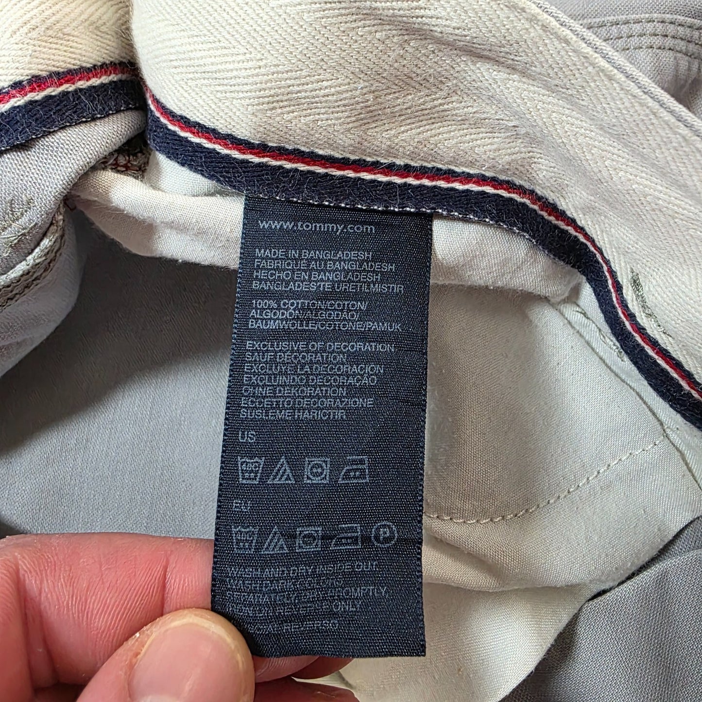 Tommy Hilfiger Custom Fit Straight Leg Grey Jeans W33 L31 Men's 100% Cotton