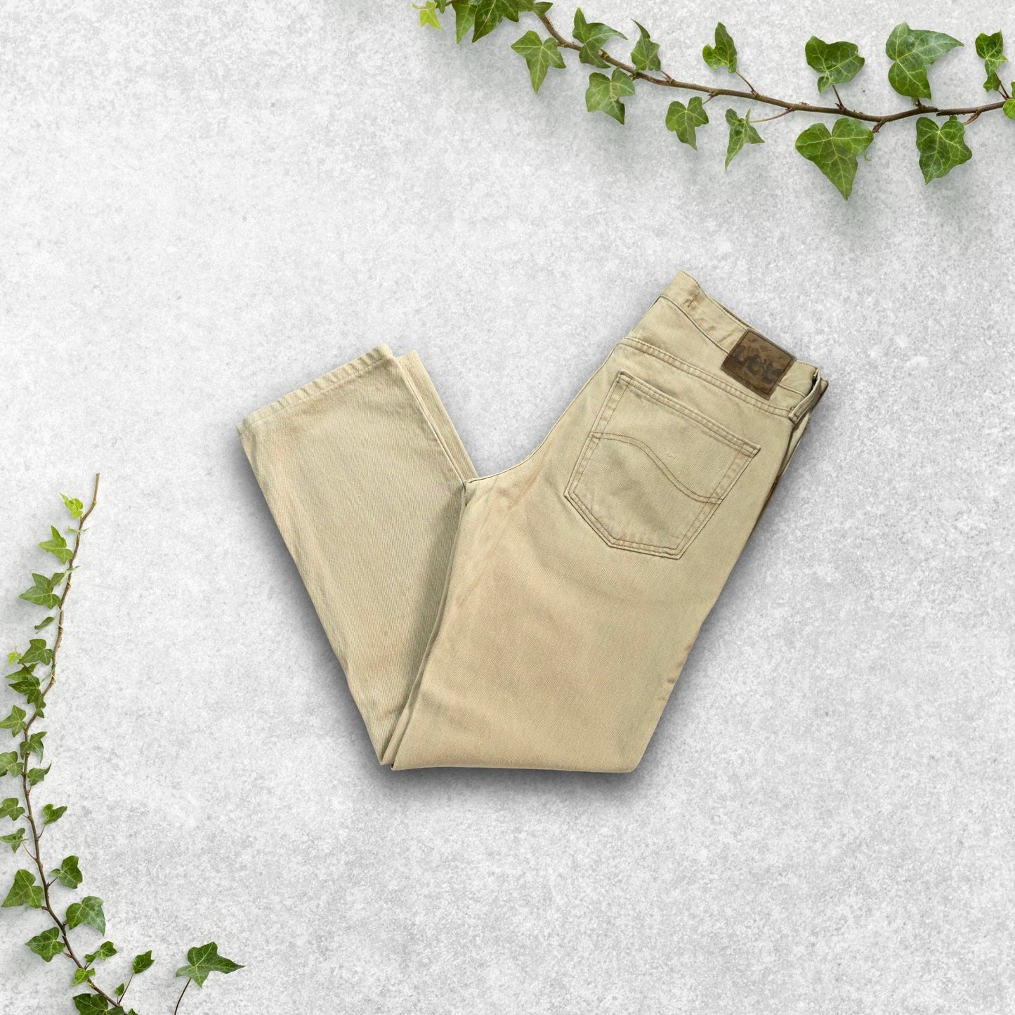 Lee Regular Fit Jeans Men's Beige Tan Denim W32 L31 Straight Leg