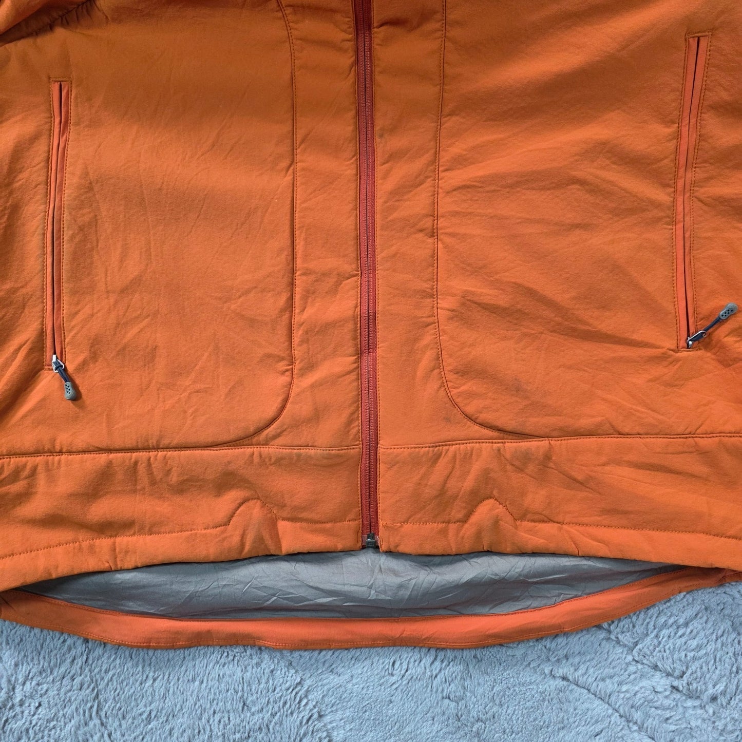 Patagonia Vintage Ski Jacket L Orange Technical Fleece Lined Hooded