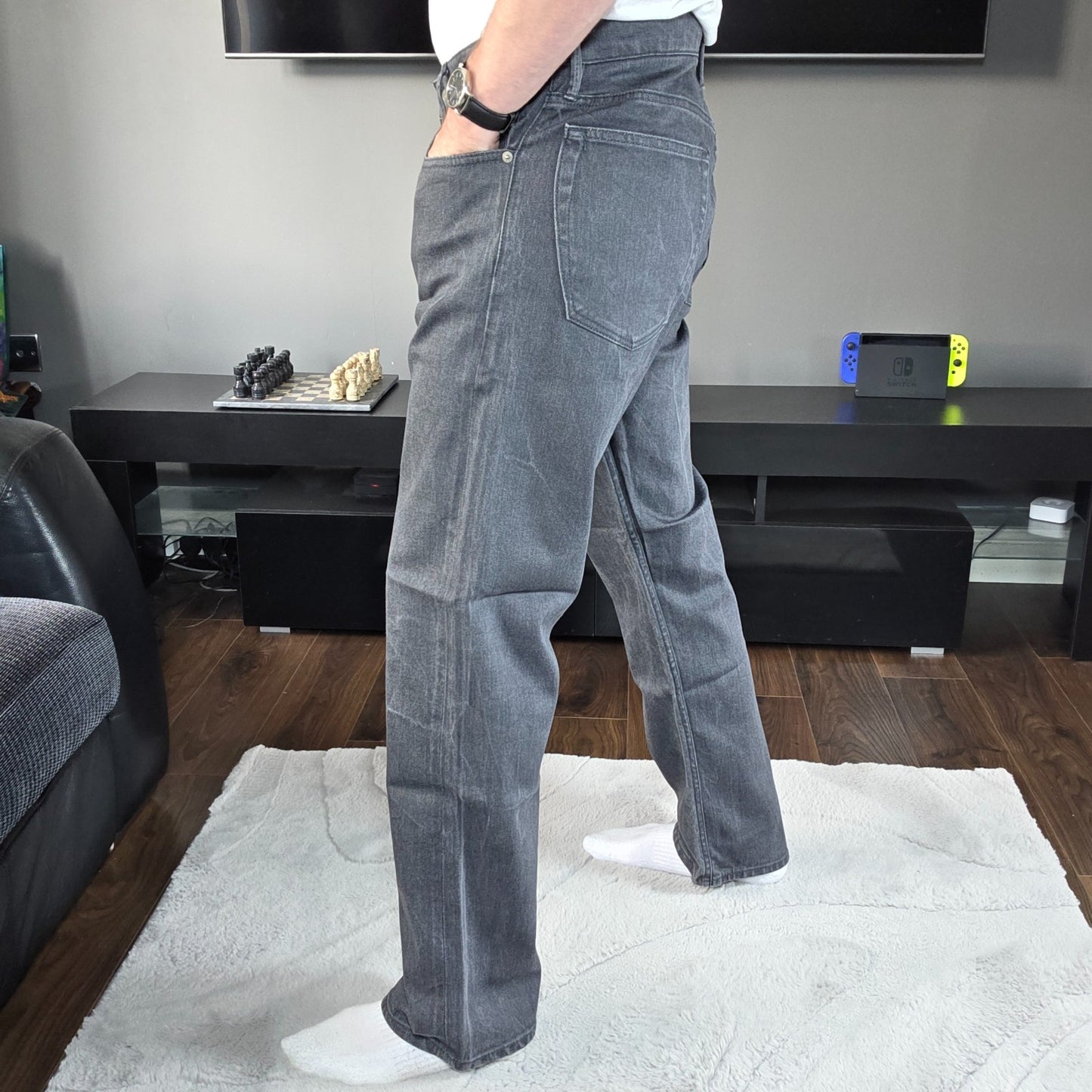 Polo Ralph Lauren Straight Leg Grey Jeans W36 L32 Men's 99% Cotton Made in Egypt