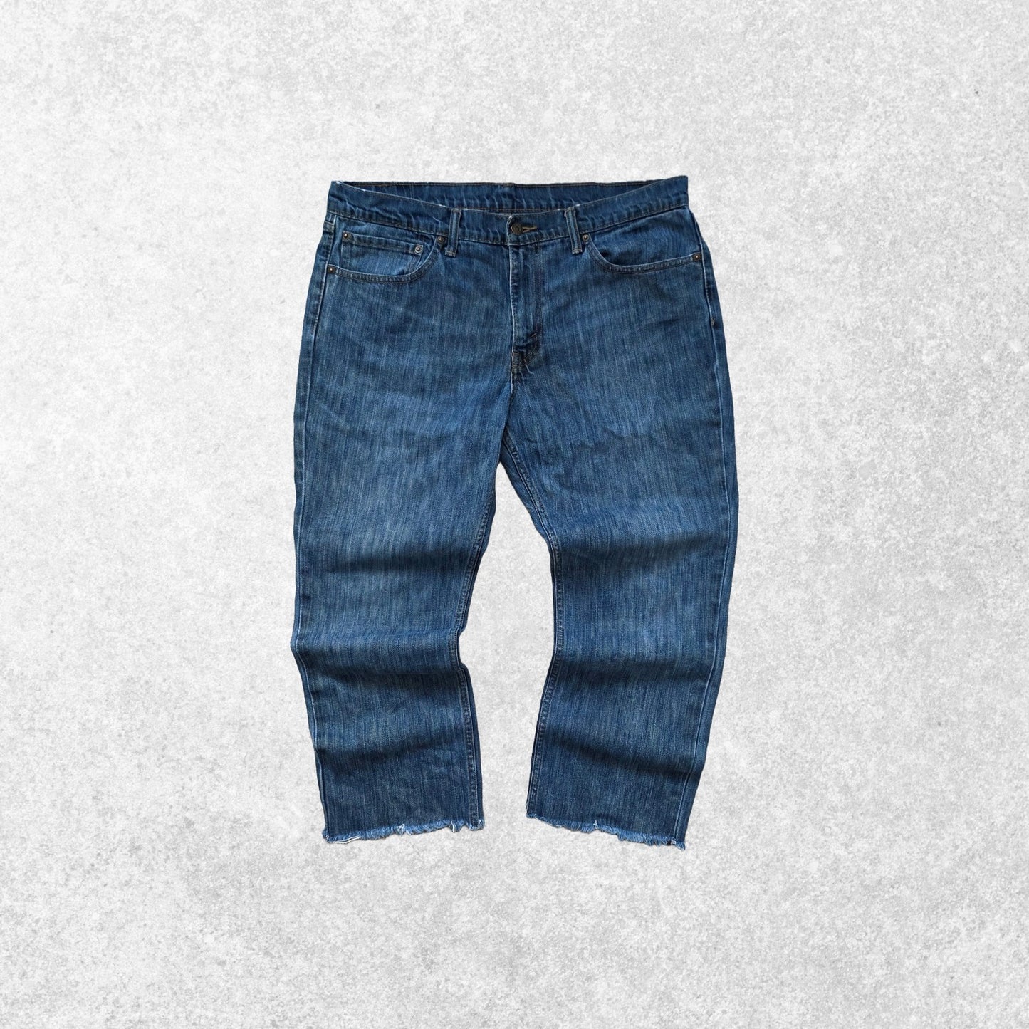 Levi’s 511 Slim Fit Cut Off Jeans W36 L26 Raw Hem Red Tab Distressed Blue