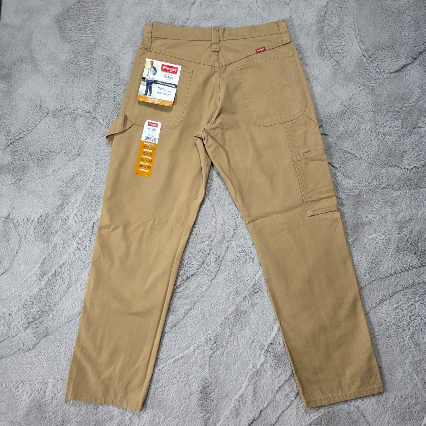 Wrangler Carpenter 94LSWAO Jeans Men’s Straight Brown W30 L30 100% Cotton NWT